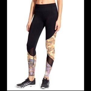 Athleta asym mesh geometric tights